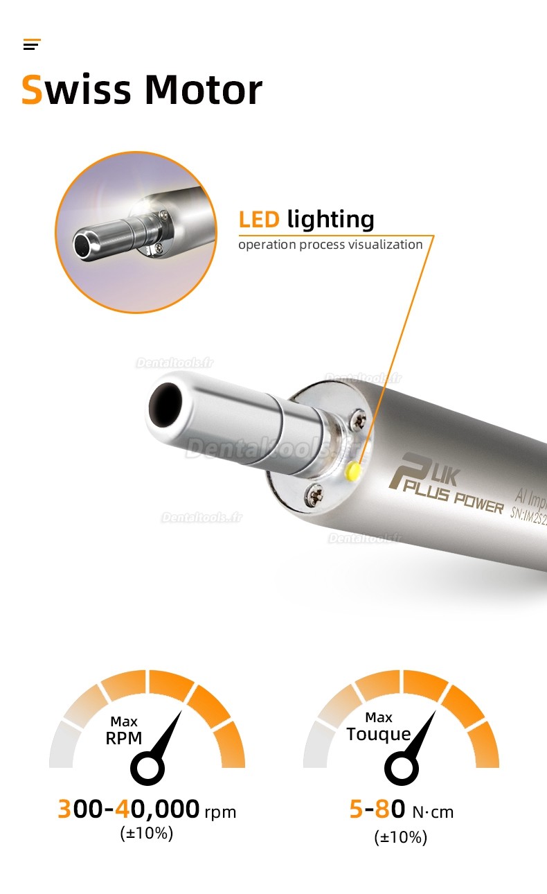 Pluspower®Ai Touch Système de chirurgie implantaire dentaire moteur sans balais avec contre-angle 20:1